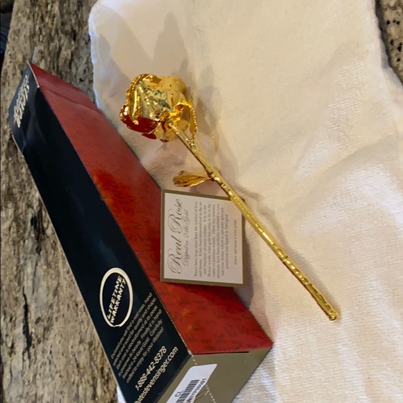 COPY - Real Rose dipped in 24 kt Gold - Picture 2 of 2